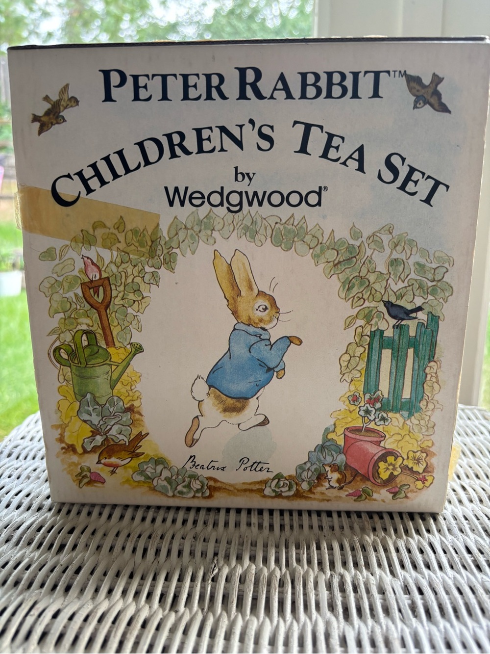 Vtg Wedgwood China Children’s Peter Rabbit 4 pc. Tea Set in box—Great Gift